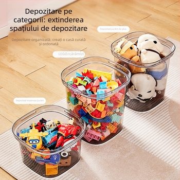 Taburet depozitare din plastic transparent pentru uz casnic, taburet multifuncțional pentru depozitarea jucăriilor și pantofilor