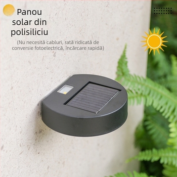 Lampă solară de perete pentru curte – iluminat decorativ exterior, cu iluminare în sus și în jos