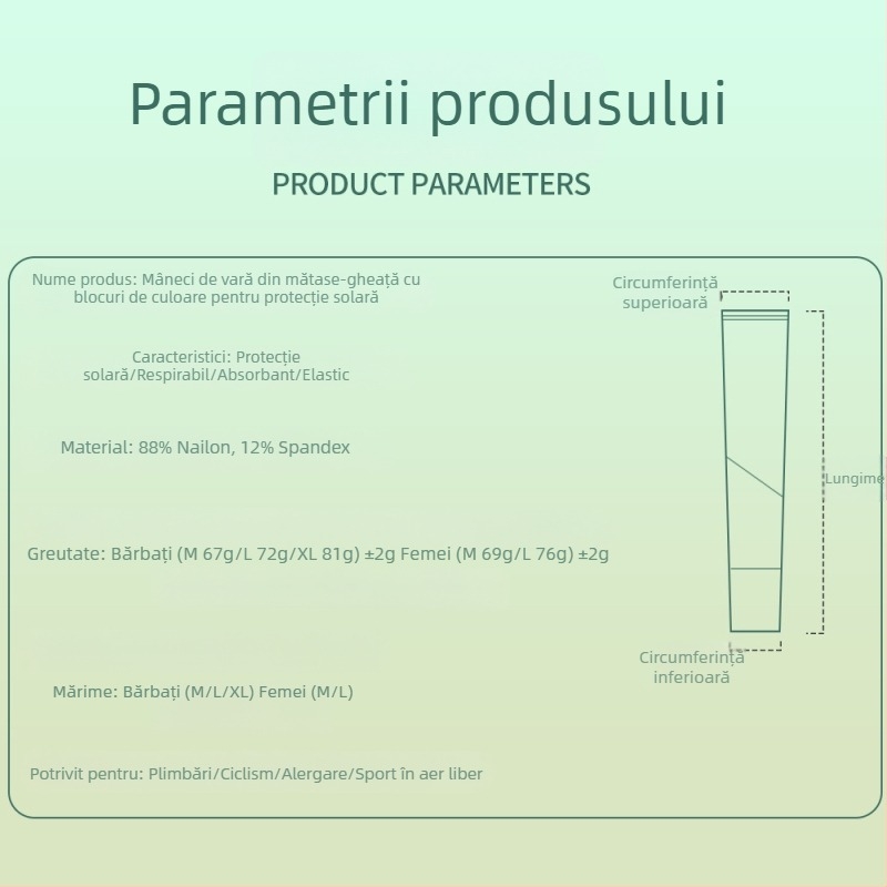 Manșete de protecție solară pentru brațe, unisex, pentru activități în aer liber, din material ice silk, protecție UV, pentru alergare, ciclism, drumeții