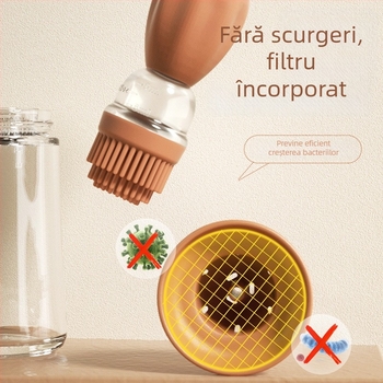 Sticluță de ulei din silicon cu perie integrată, instrument de bucătărie pentru grătar, alimentară, rezistentă la temperaturi înalte, toate într-unul