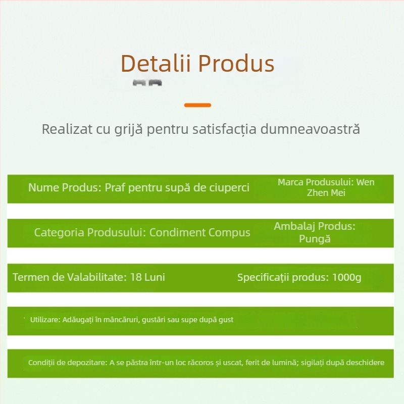 Praf de supă cu ciuperci pentru uz comercial, îmbunătățitor de aromă, condiment pentru hot pot, 500 g