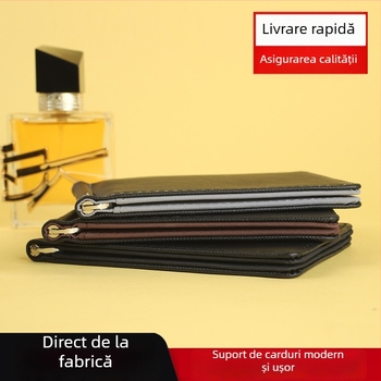 Portofel din piele PU cu buzunar pentru carduri și clips pentru bani — Design clasic unisex