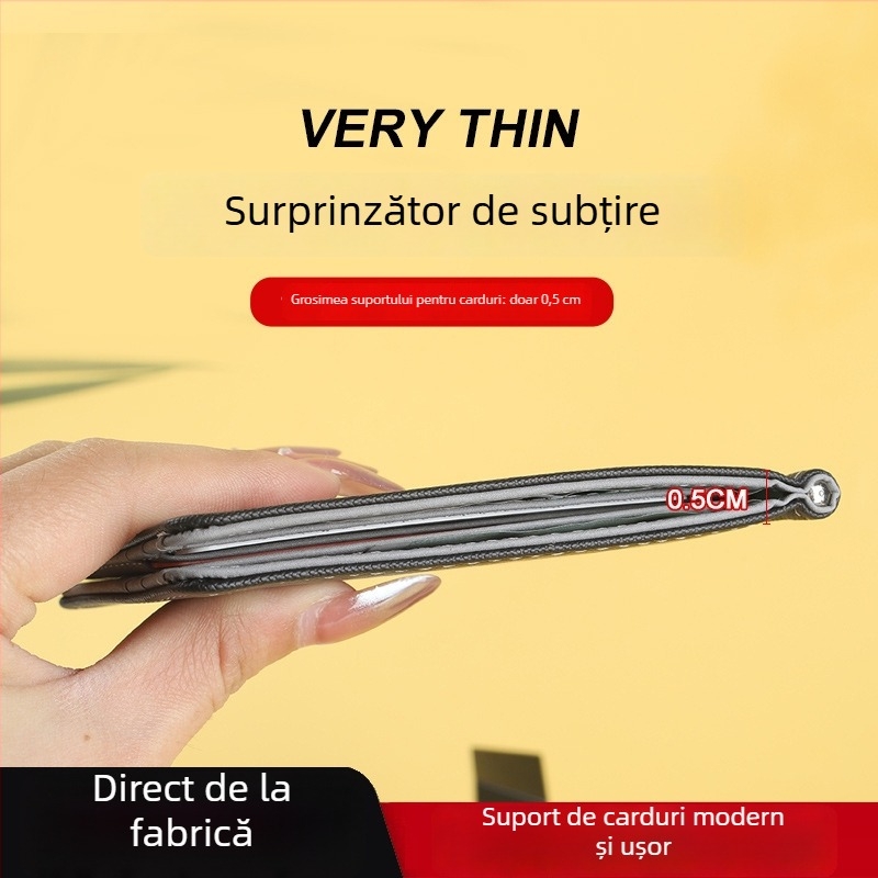 Portofel din piele PU cu buzunar pentru carduri și clips pentru bani — Design clasic unisex
