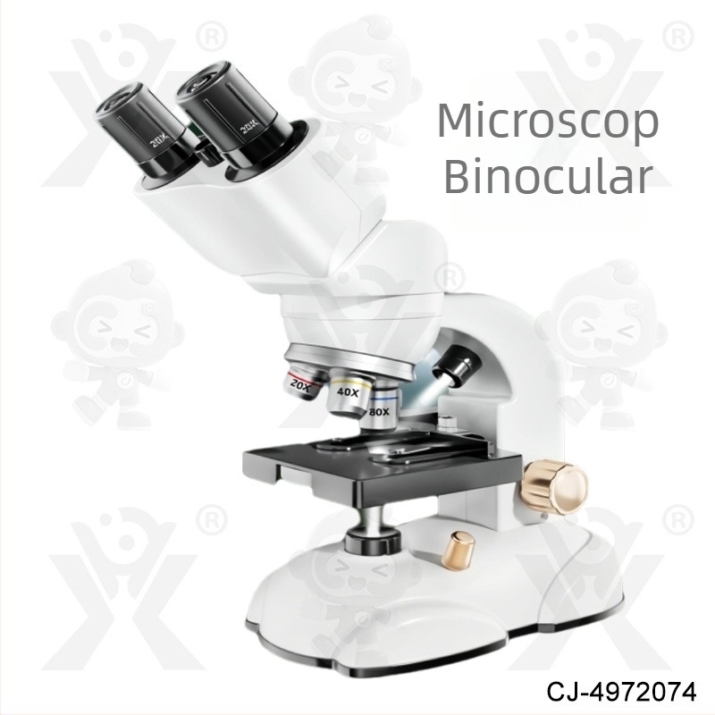 Microscop binoclu electric de birou pentru copii — jucărie educațională științifică pentru experimente și explorare.