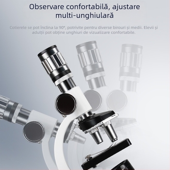 Microscop pentru copii pentru educație timpurie, experimente științifice cu mărire 1200x, lupă portabilă de mână – jucărie științifică