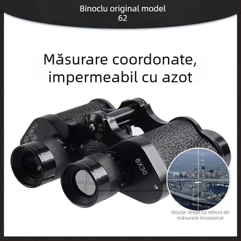 Model 62, binoclu 8x30 HD cu măsurare a distanței și viziune nocturnă în lumină scăzută, portabil pentru exterior