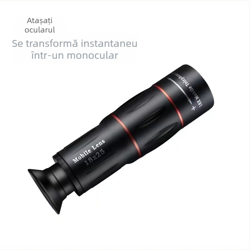 Telescop monocular pentru smartphone cu mărire 18x, prismă BAK, acoperire multiplă