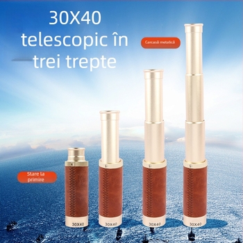 Monoclu 30x40, telescop antic în stil pirat, portabil pentru observarea păsărilor în aer liber