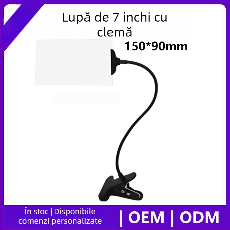 Lupă de mărire clip-on pentru telefonul mobil, 7 inch, lentilă Fresnel, HD, model nou