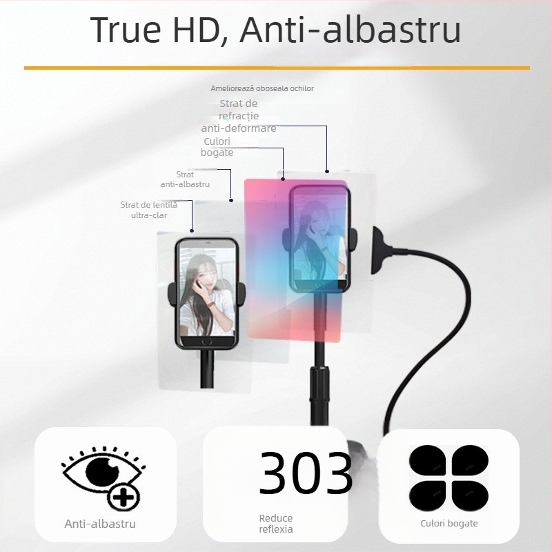 Lupă de mărire clip-on pentru telefonul mobil, 7 inch, lentilă Fresnel, HD, model nou