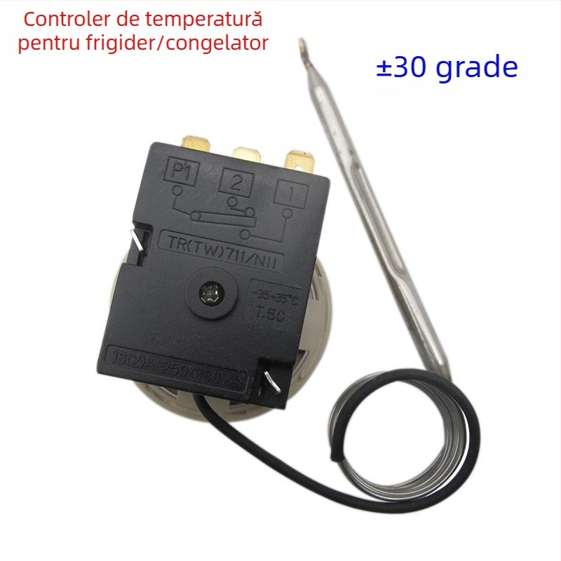 Comutator mecanic de control al temperaturii pentru frigider și congelator, termostat cu buton universal ±30°C