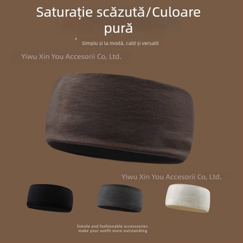 Bandă de cap sport unisex, culoare solidă, margine lată, absorbantă de transpirație