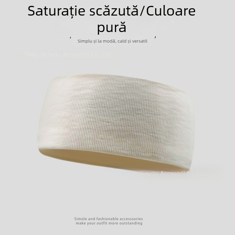 Bandă de cap sport unisex, culoare solidă, margine lată, absorbantă de transpirație