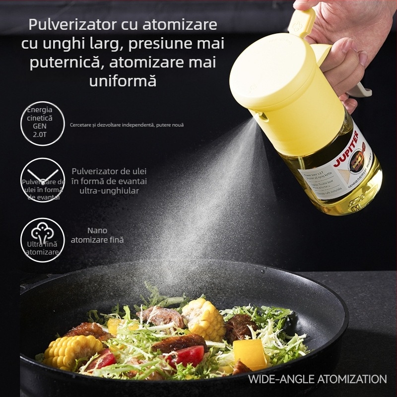 Sticla de spray pentru ulei Jupiter – etanșă, fără scurgeri, pulverizare cu unghi larg, pentru sos de soia, oțet și ulei
