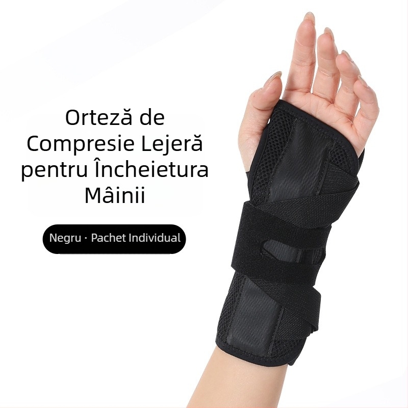 Șină de încheietură cu placă metalică pentru stabilizarea articulației, susține entorsele și leziunile tendonului, șină pentru teaca tendonului, respirabilă, personalizabilă.