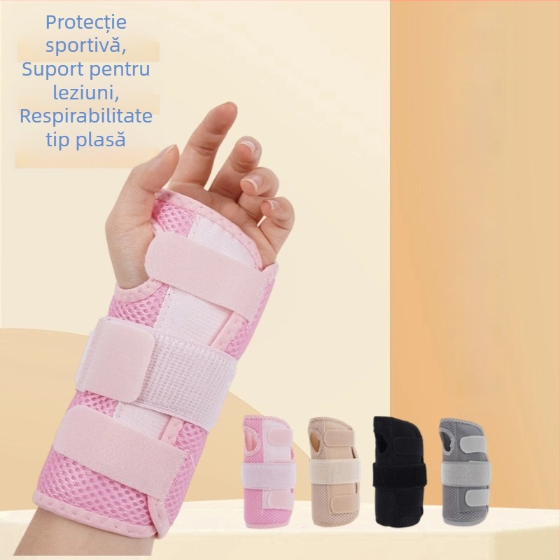 Brățară sport pentru încheietura mâinii cu placă de aluminiu pentru susținere, curea reglabilă, protecție unisex împotriva entorselor