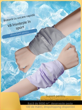 Bandă pentru încheietura mâinii, sport, pentru femei și bărbați, stil prosoapă, absorbantă la transpirație, uscare rapidă, Ice Silk răcire, respirabilă, pentru alergare și antrenament