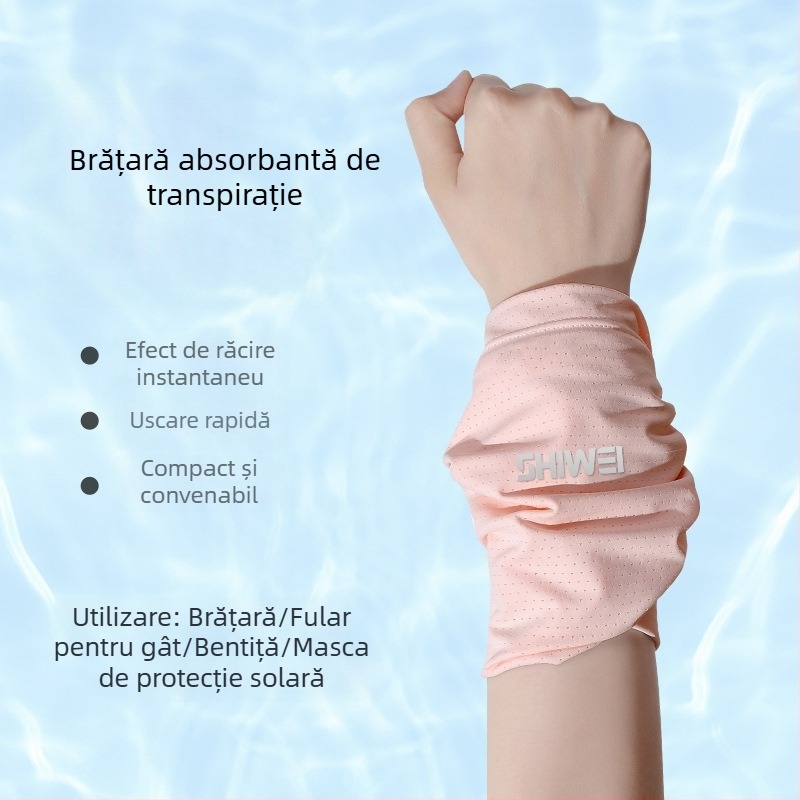 Bandă pentru încheietura mâinii, sport, pentru femei și bărbați, stil prosoapă, absorbantă la transpirație, uscare rapidă, Ice Silk răcire, respirabilă, pentru alergare și antrenament