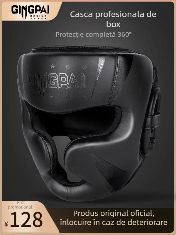 Protecție profesională pentru cap de box, PU, cu protecție pentru nas și bărbie, antrenamente Muay Thai