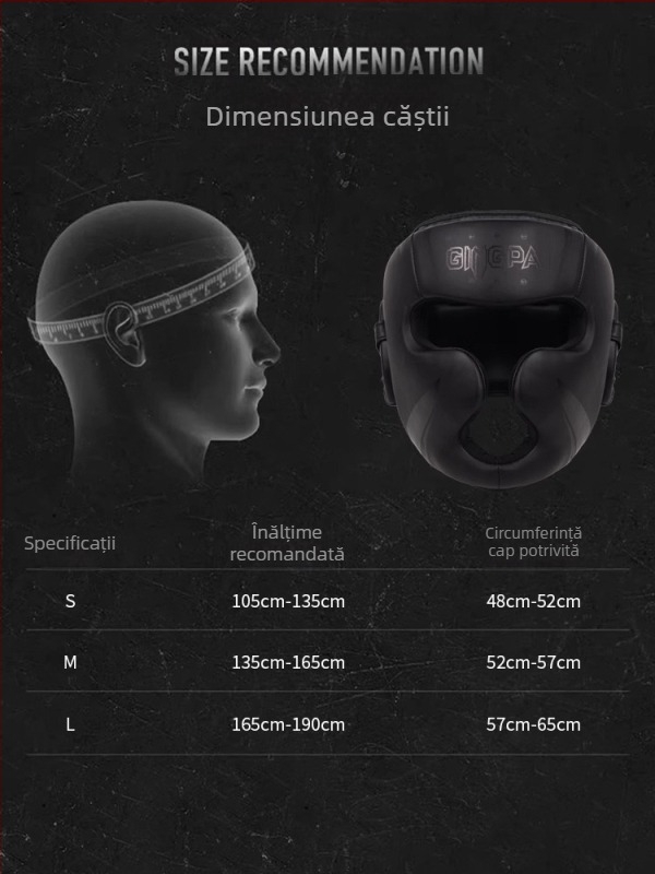Protecție profesională pentru cap de box, PU, cu protecție pentru nas și bărbie, antrenamente Muay Thai