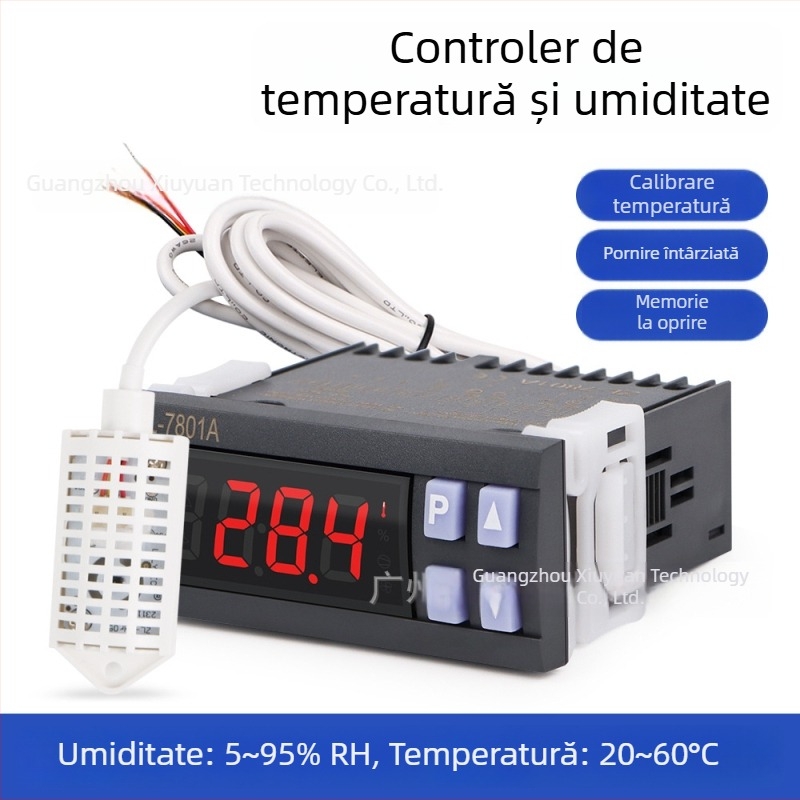 Controler inteligent digital de temperatură și umiditate, destinat creșterii și incubării, control dual de răcire și încălzire