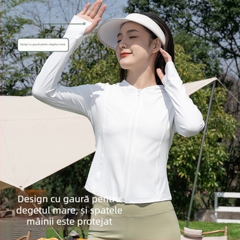 Cardigan de protecție solară pentru femei, vară, UPF50+, croială Slim Fit, respirabil, fir original