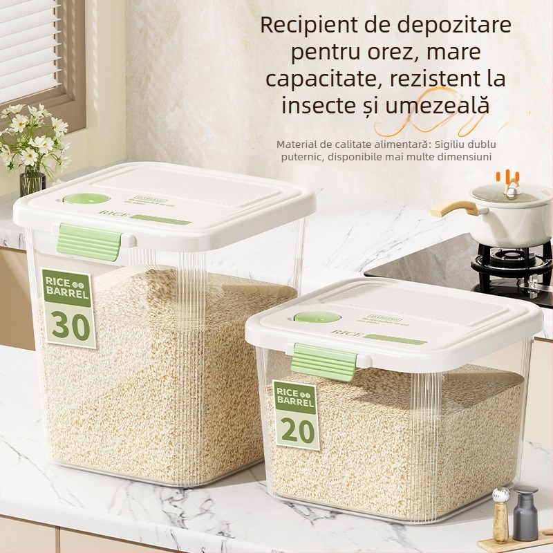 Container de orez, capacitate mare, sigilat, rezistent la umezeală și insecte, pentru bucătărie