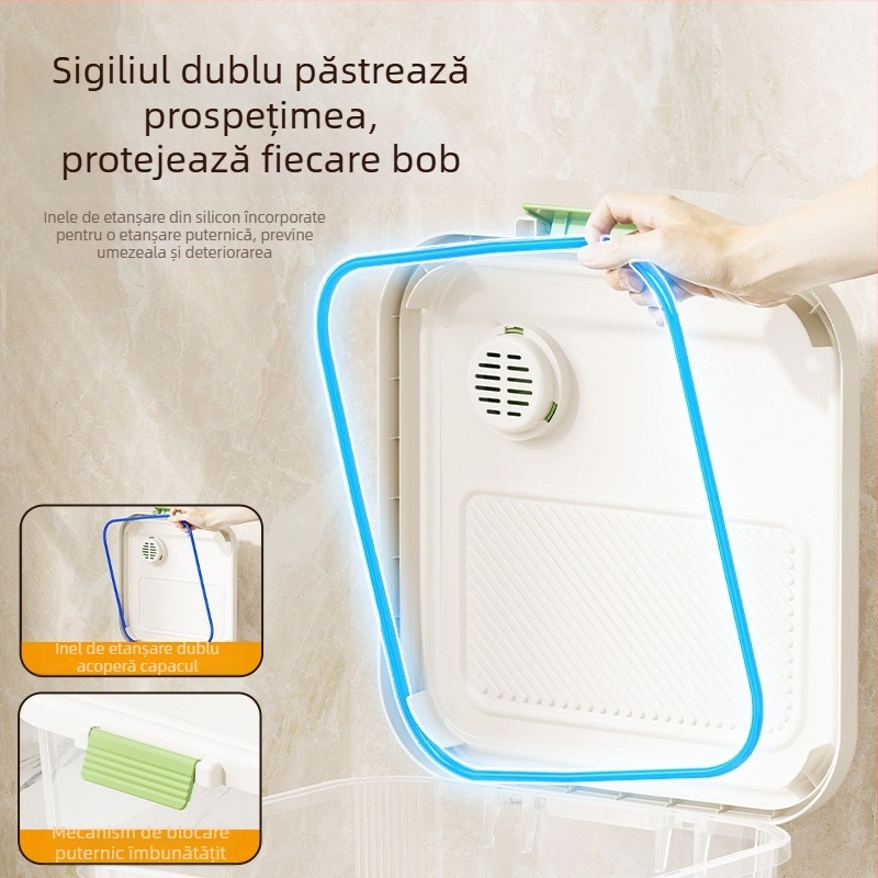 Container de orez, capacitate mare, sigilat, rezistent la umezeală și insecte, pentru bucătărie
