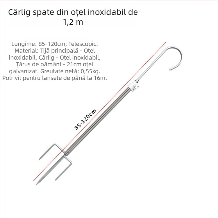 Suport reglabil telescopic portabil pentru lansete lungi, trepied tradițional pentru lansete, suport pentru undițe