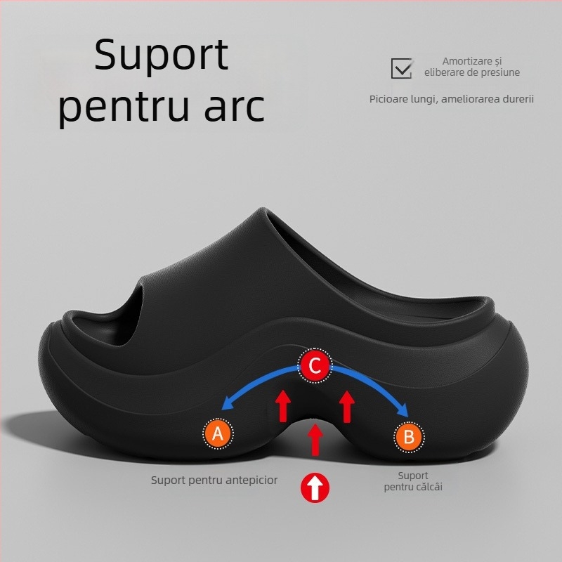 Sandale pentru femei din EVA cu talpă groasă, vară 2026, creștere în înălțime, antiderapante, pentru plajă și casă