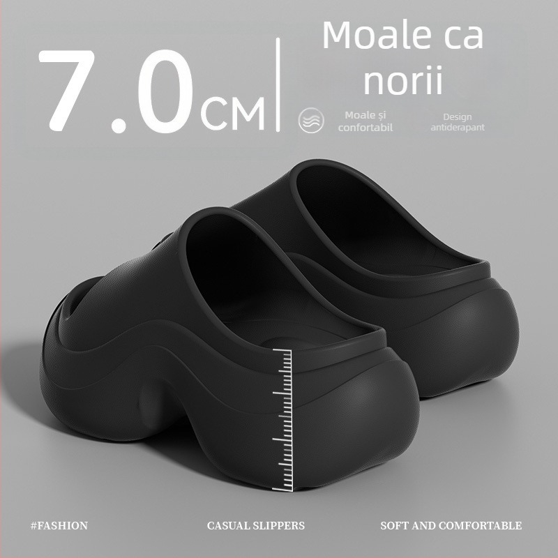 Sandale pentru femei din EVA cu talpă groasă, vară 2026, creștere în înălțime, antiderapante, pentru plajă și casă
