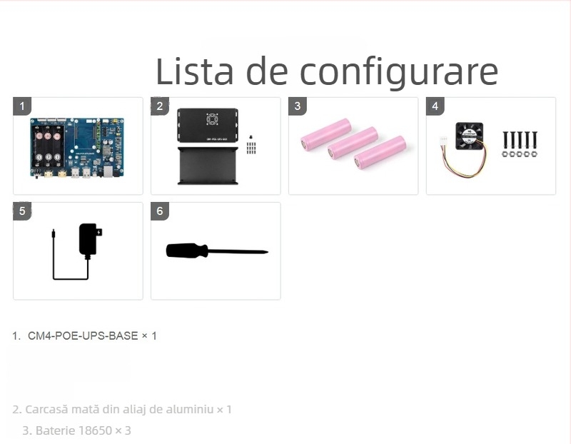 Raspberry Pi CM4 PoE UPS placă de extindere – kit gazdă, HDTV dual, Gigabit Ethernet, patru porturi USB 2.0