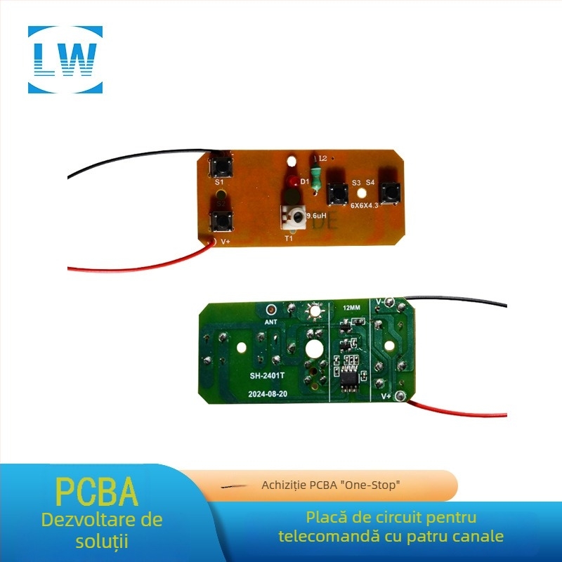 27M placă emițător-receptor cu patru canale și modul de telecomandă – set complet de accesorii pentru mașină telecomandată
