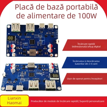 Modul baterie extern 100W cu încărcare rapidă bidirecțională – placă de circuit DIY pentru placă mamă PD3.0/QC protocol