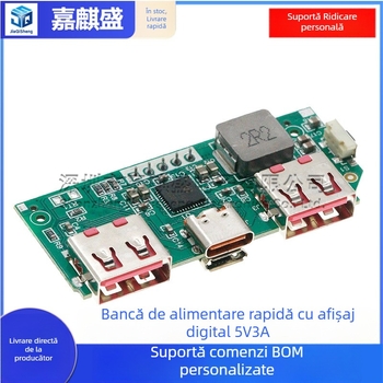 Modul baterie externă cu afișaj digital, încărcare rapidă 5V 3A, IP5356, placă de alimentare Li‑Ion 3,7V