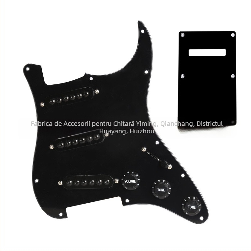 ST-3S pickguard pentru chitară electrică – panou negru din trei straturi și pickup magnetic mare