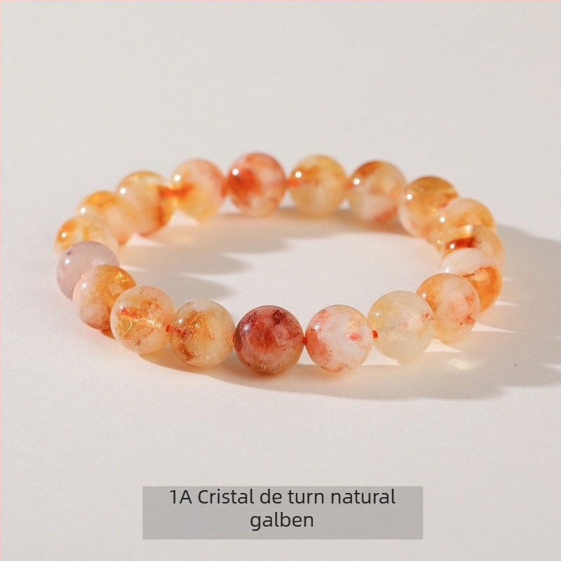 Jingde Jewelry 7A Citrin natural galben – brățară cu mărgele geometrice, unisex, lucrată manual, bijuterii din cristal