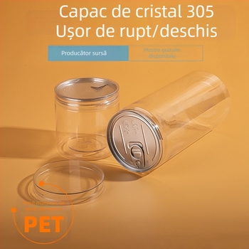Borcan PET cu capac cristal, recipient etanș pentru nuci și alimente
