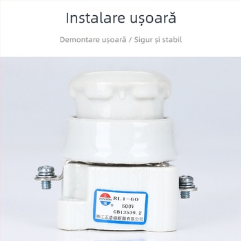 Bază ceramică RL1-60 pentru siguranțe, tip spiral, 60A, 500V