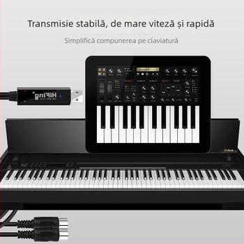 Cablu USB către MIDI cu conector de cinci pini pentru pian electronic iPad și aranjament muzical