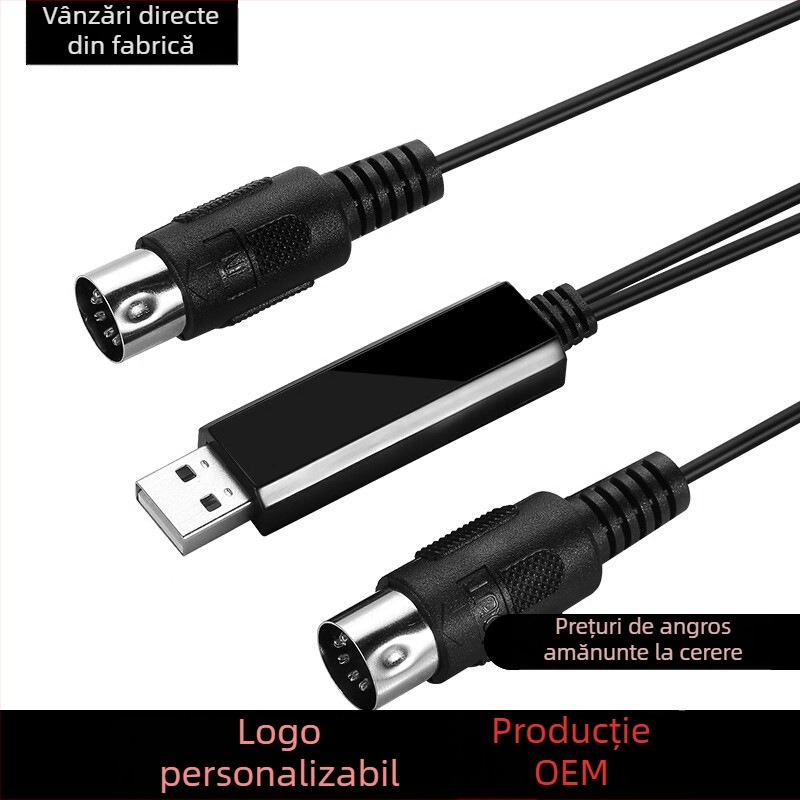 Cablu USB către MIDI cu conector de cinci pini pentru pian electronic iPad și aranjament muzical
