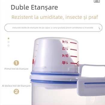 Recipient de depozitare pentru cereale și orez, borcan sigilat pentru făină, protecție împotriva insectelor și umezelii, cutie de depozitare alimentară de înaltă calitate