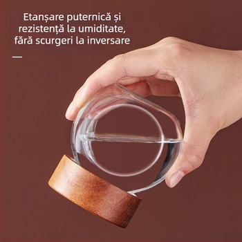 Borcan din sticlă pentru boabe de cafea și cafea măcinată, set mini de borcane etanșe, calitate alimentară