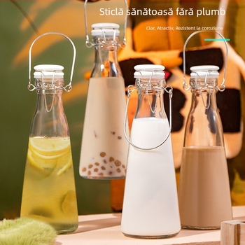 Aileyou sticlă alimentară: lapte, suc, enzime și vin, cu capac ceramic și închidere cu clemă, 800-1000 ml