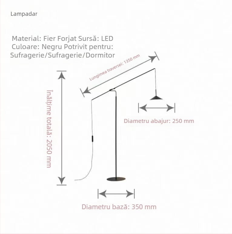 Lampă de studiu a designerului, lampă de podea lângă canapea în stil pescăresc, minimalist nordic postmodern pentru living într-un apartament-model