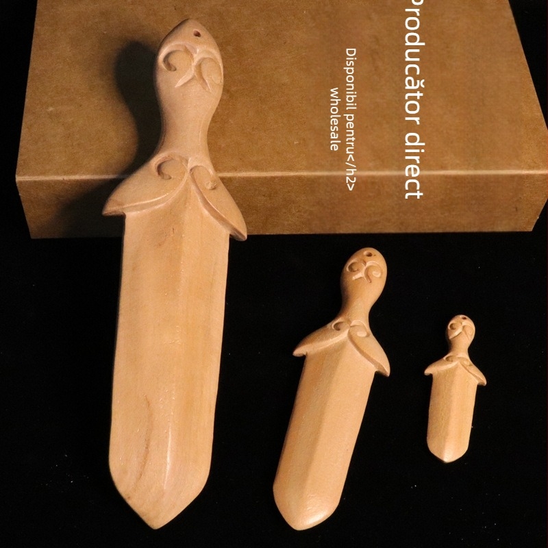 Sabie Ruyi din lemn de piersic – obiect decorativ din lemn, 5/10/15 cm