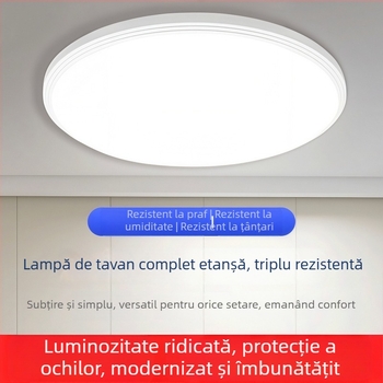 Lampa LED de plafon, complet etanșă, ultra-subțire, în stil modern minimalist, pentru dormitor, balcon și baie, protecție pentru ochi, lampă circulară principală