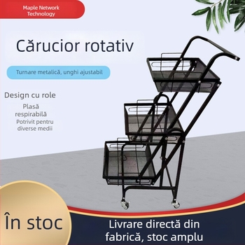 Raft de depozitare pe podea, trei niveluri, rotativ, pliabil, pentru bucătărie, baie și machiaj