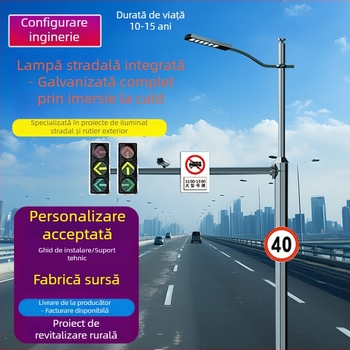 Stâlp integrat cu mai mulți poli pentru iluminat urban inteligent 5G