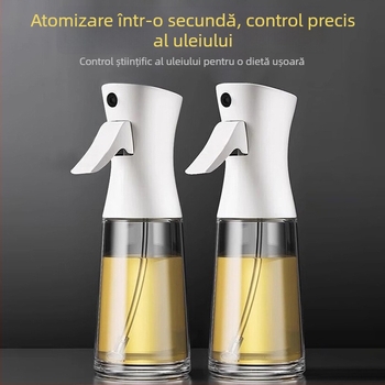 Sticlă de spray ulei din sticlă pentru bucătărie și friteuză cu aer, pulverizator de ulei cu atomizare